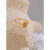 Square Zirconia Gold Color Ring