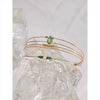 Green Agent Stone Multi-Layer Thin Circle Cuff Bracelet