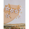 Fashion Imitation Pearls Flower Gold Color Big Stud Earring