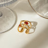 Bague ouverte creuse en agate rouge