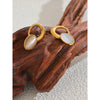 Fashion Natural Stone Gold Stud Earring