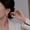 Stylish U Shaped Imitation Pearl Earring