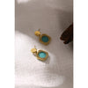 Trendy Green Natural Stone Dangle Earring