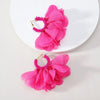 Fashion Rose Flower Petal Cotton Beads Big Dangle Earring