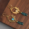 Bohemian Inlaid Blue Stone Drop Earring