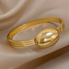 Oval Ball Wide Open Cuff Bracelet