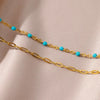 Blue Beads Double Layer Anklet