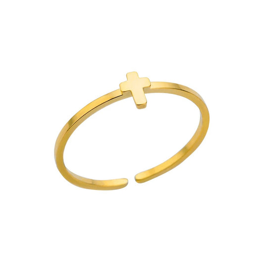 Bague simple et tendance en forme de croix