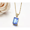 Collier de suspension Princess Ocean Blue CZ