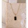 Double Sided Black White Enamel Natural Shell Pendant Necklace