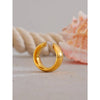 Shiny Zirconia Wide Gold Ring