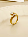 Pair Of French Retro And Fashion Zircon Ring