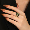 Fashion Retro Green Crystal Ring