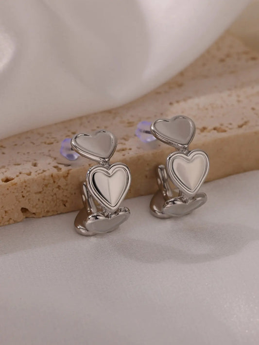 Fashion Stacking Heart Stud Earring