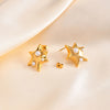 Star Shape with Pearl Stud Earring