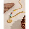 Collier Pendentif Soleil Perles Pierre Naturelle France