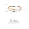 Bracelet manchette multicouches en cercle fin avec pierre d'agent vert