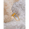 Square Zirconia Gold Color Ring