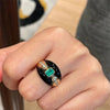 Fashion Retro Green Crystal Ring