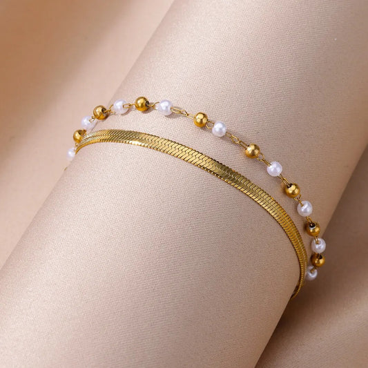 Imitation Pearls Fashion Anklet