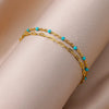 Blue Beads Double Layer Anklet