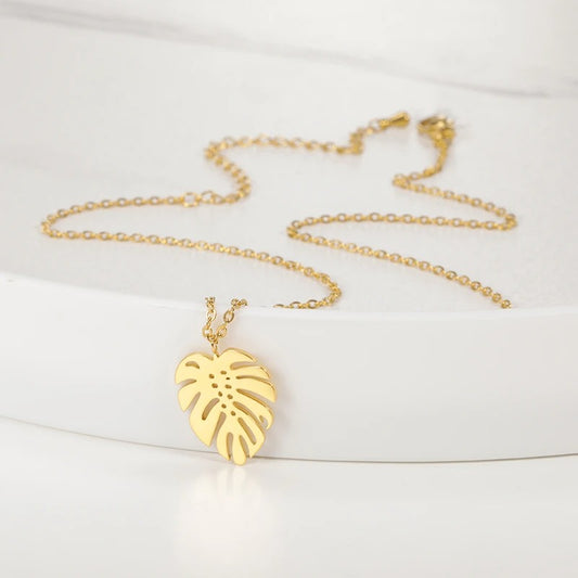 Summer Palm Leaf Necklace