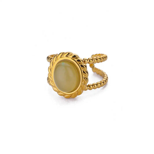 Vintage Stone Double Layer Ring