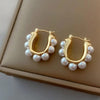 Stylish U Shaped Imitation Pearl Earring