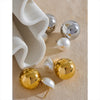 Elegant Imitation Pearls Ball Big Drop Earring