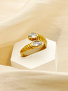 Pair Of French Retro And Fashion Zircon Ring