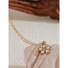 Bling Cubic Zirconia Flower Pendant Necklace