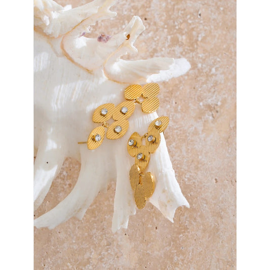 Unique Zirconia Flower Gold Earring