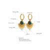 Green Natural Stone Leaves Drop Hoop Earring