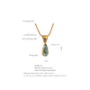 Green Glass Crystal Water Drop Pendant Necklace