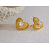 Delicate Zirconia Heart Stud Earring