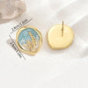 Heart Shape Rose Plant Pattern Women Earring