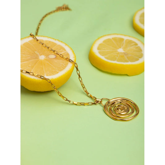 Spiral Circles Hollow Pendant Necklace