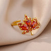 Zircon Maple Leaf Ring