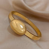 Oval Ball Wide Open Cuff Bracelet