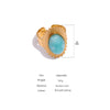 Blue Stone Rings Charm Metal Ring