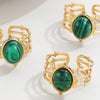 Malachite Natural Stone Hollow Ring