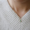 Retro Green Three Zircon Neclace