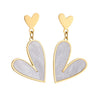 White Fritillaria Heart Stud Earring