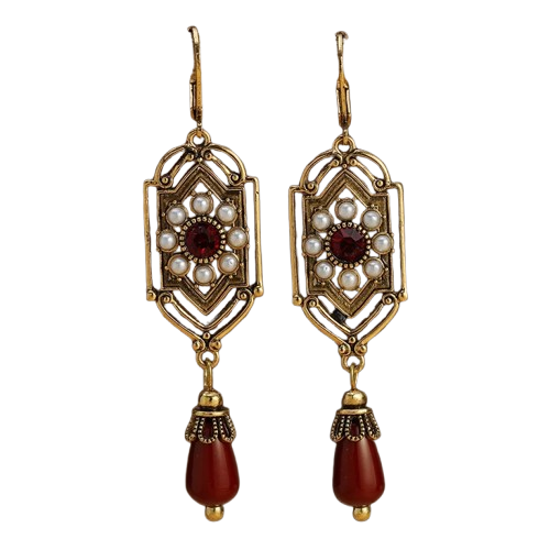 Boho Ethnic Geometric Water Drop Stone Earring