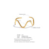 Wave Twisted Cuff Open Gold Bracelet