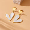 White Fritillaria Heart Stud Earring