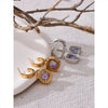 Square With Crystal Drop Dangle Earring