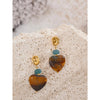 High Quality Agate Tiger Natural Stone Heart Earring