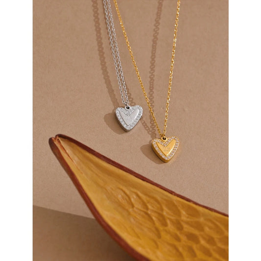 Love "Tu Es Aime" Wish Happy Pendant Necklace