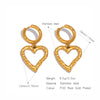 Surface Pitted Heart Shaped Pendant Earring